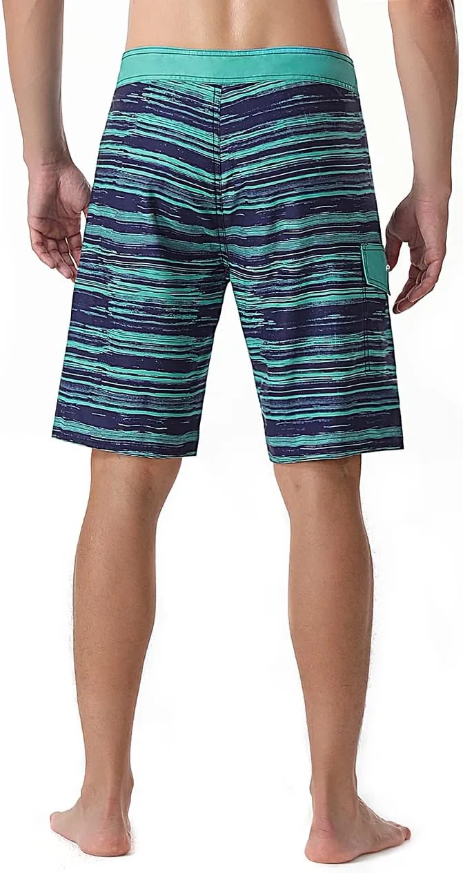 unitop Men's Bathing Board Trunks Beach Shorts Holiday Hawaiian Colorful Striped