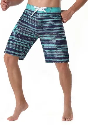 unitop Men's Bathing Board Trunks Beach Shorts Holiday Hawaiian Colorful Striped
