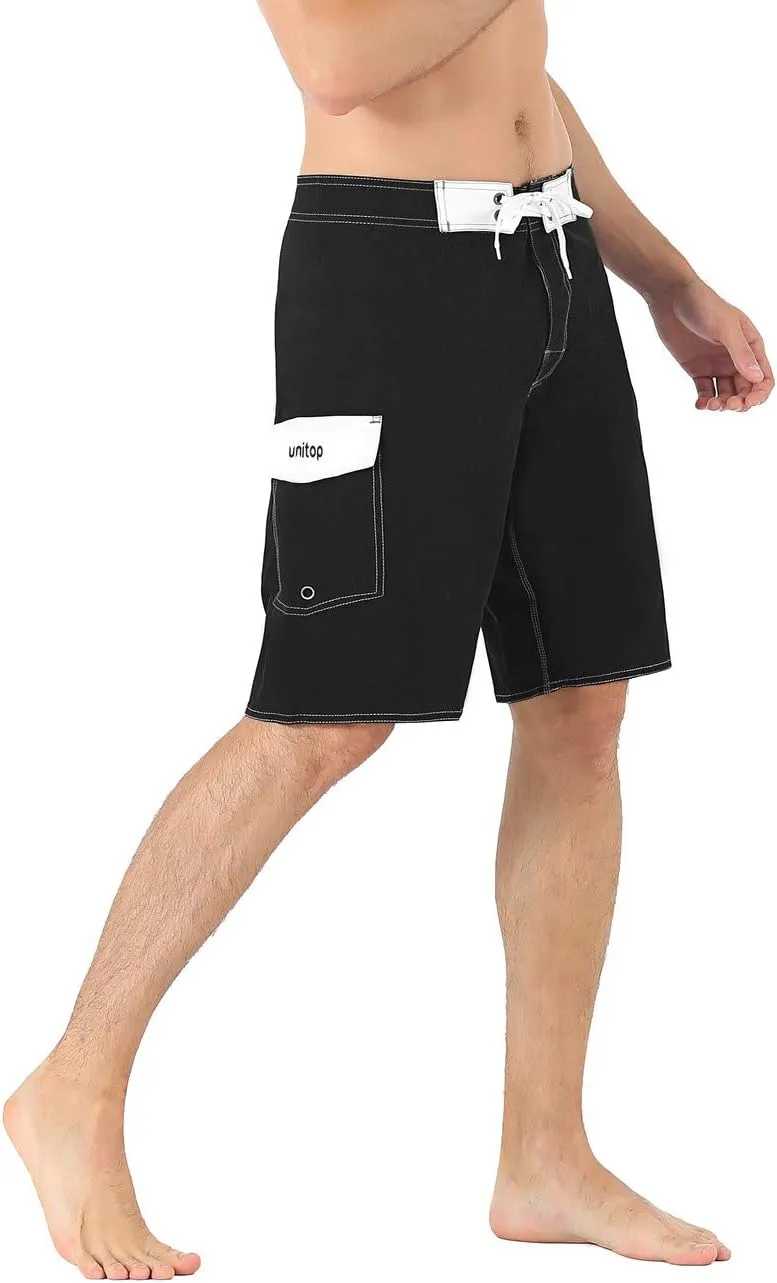 unitop Men's Bathing Board Trunks Beach Shorts Holiday Hawaiian Colorful Striped