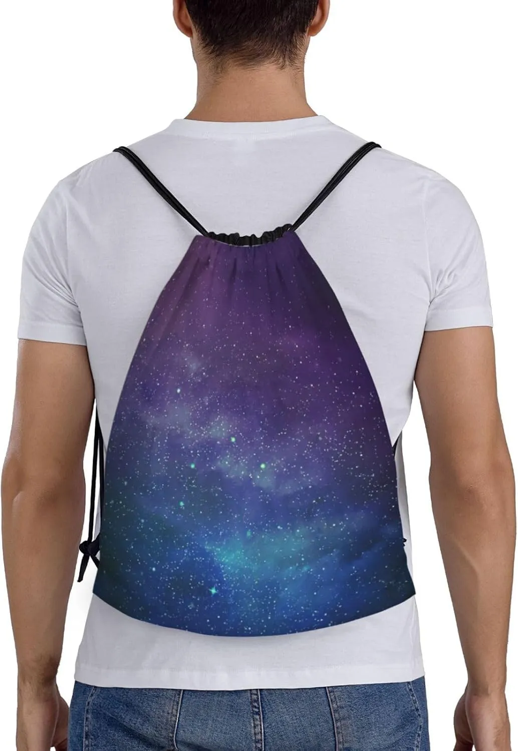 Universe with Stars Galaxy Interstellar Print Drawstring Bags,Gym Sport Sack Drawstring Bag Suitable for sport Swimming Travel.