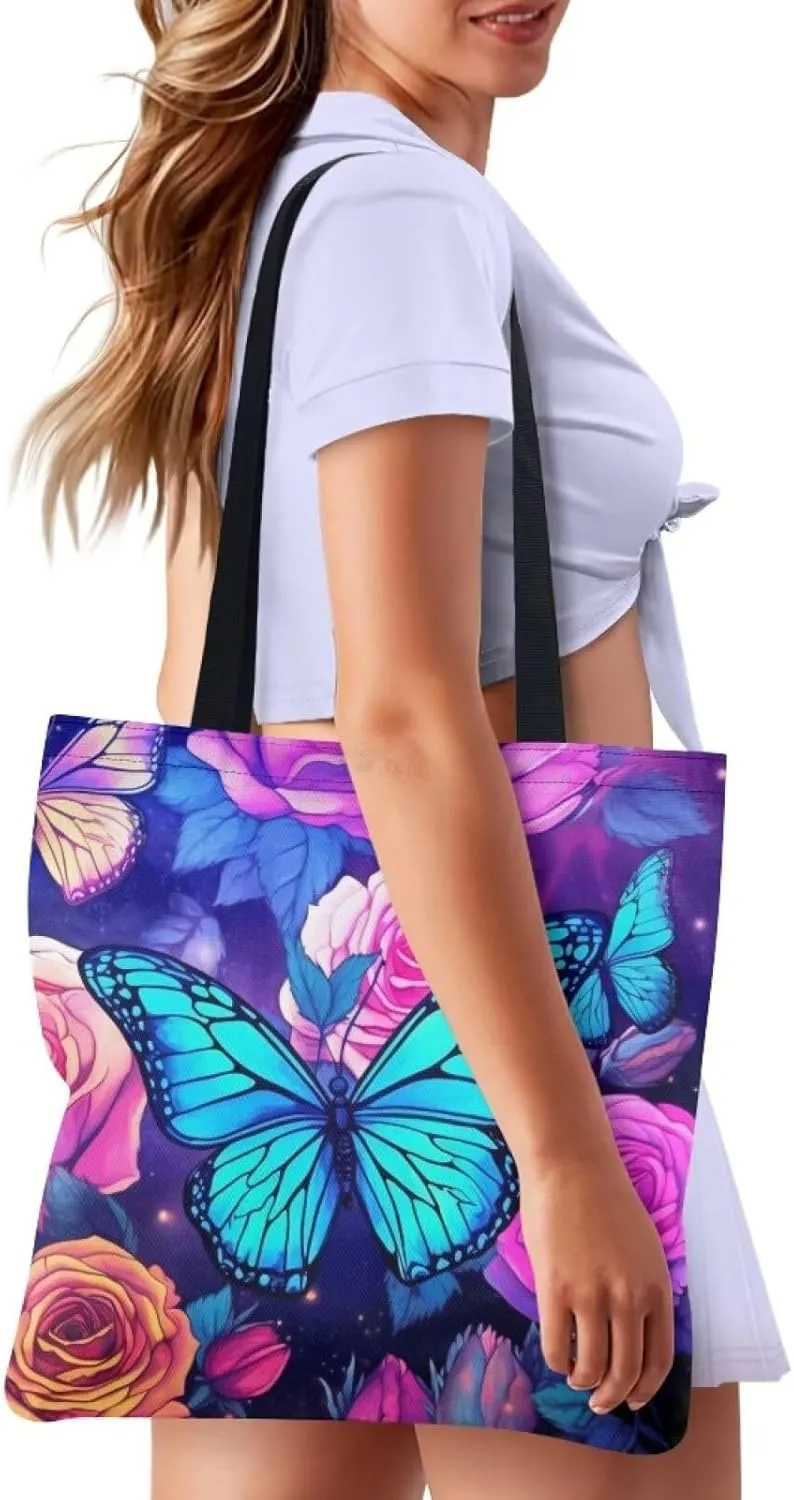 Upetstory Canvas Tote Bag Reusable Grocery Shopping Cloth Bags