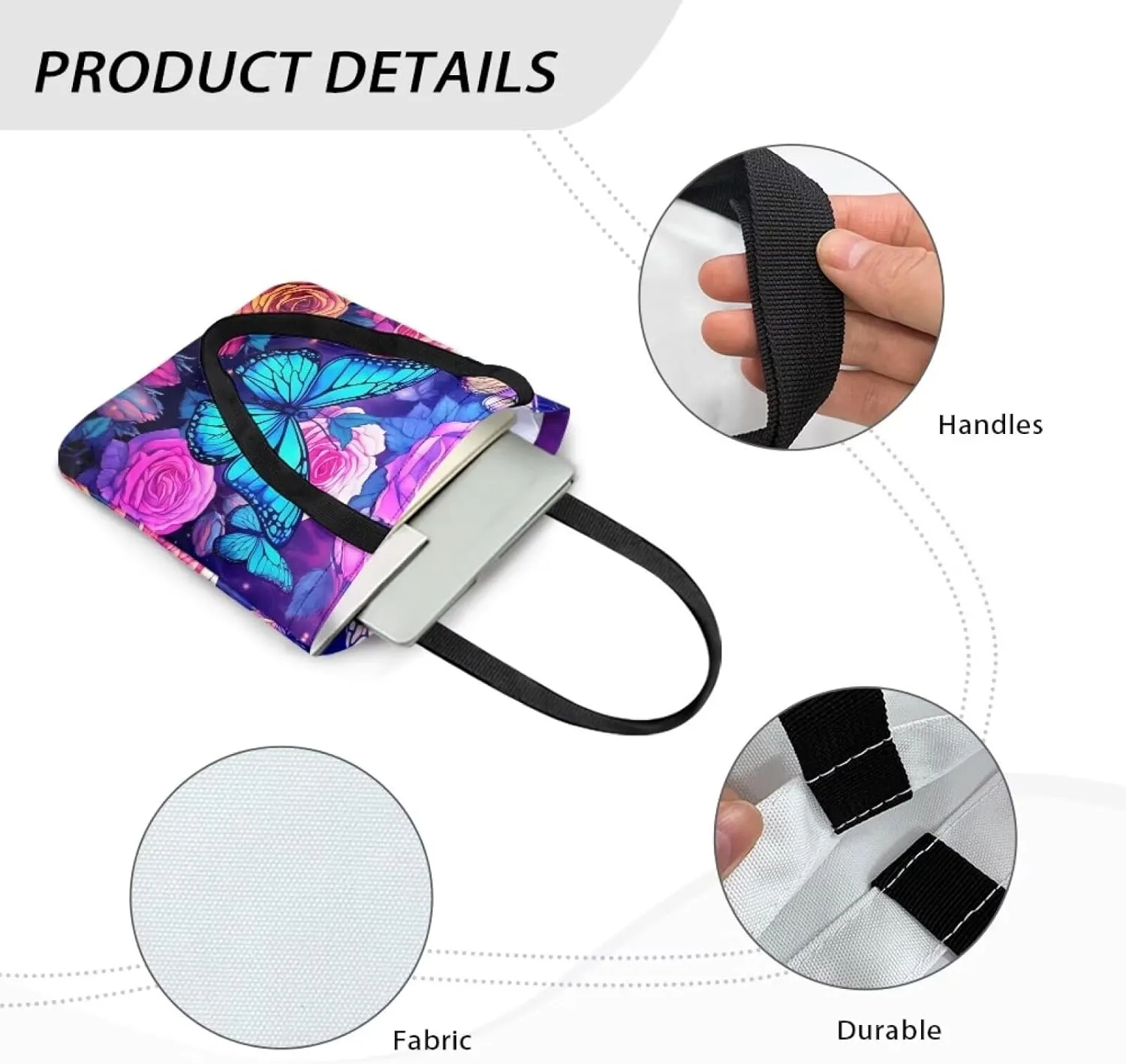Upetstory Canvas Tote Bag Reusable Grocery Shopping Cloth Bags