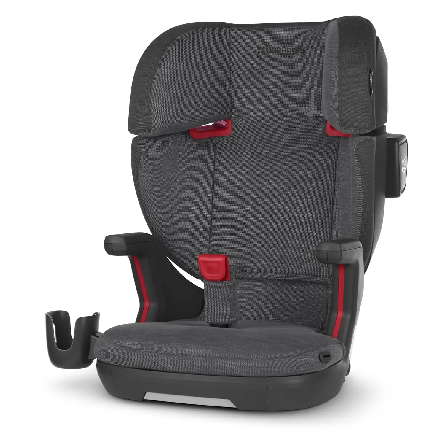 UPPAbaby Alta V2 High Back Booster Seat/Seven-Position, Active Support Headrest for Growing Children/SecureFit Integrated Belt Guide   Positioner/Cup Holder Included/Greyson (Grey Mélange)