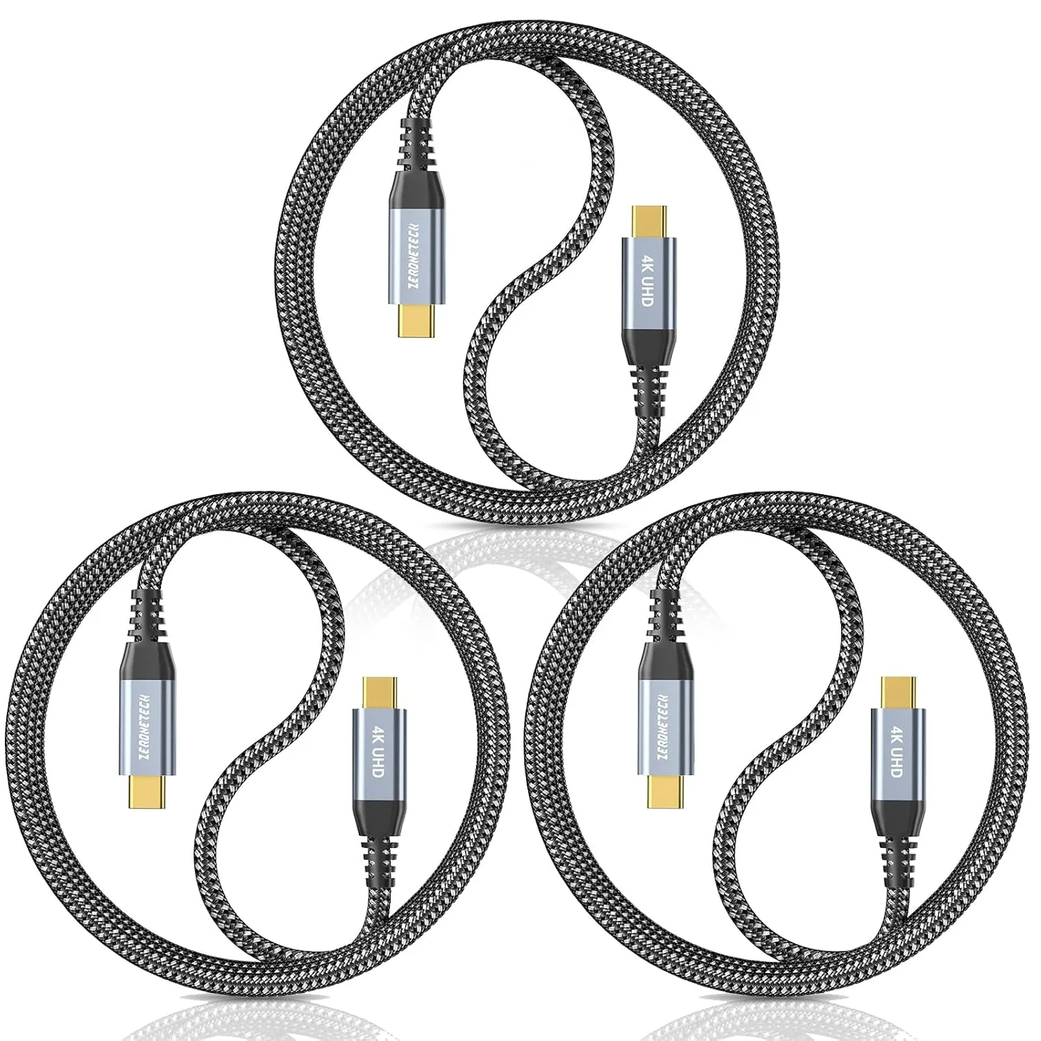 USB C to USB C Cable (3ft 3pack), USB C 3.2 Gen 2 Cable 20Gbps High Speed Data Transfer, 4K USB C to USB C Monitor Cable 100W Charging, for iPhone 15,MacBook,USB C External SSD,iPad,Dell,LG,ARZOPA,KYY