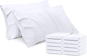 Utopia Bedding Queen Pillow Cases - Pack of 12 - Envelope Closure - Soft Brushed Microfiber Fabric - Shrinkage and Fade Resistant Pillow Covers Queen Size 20 X 30 Inches (White)