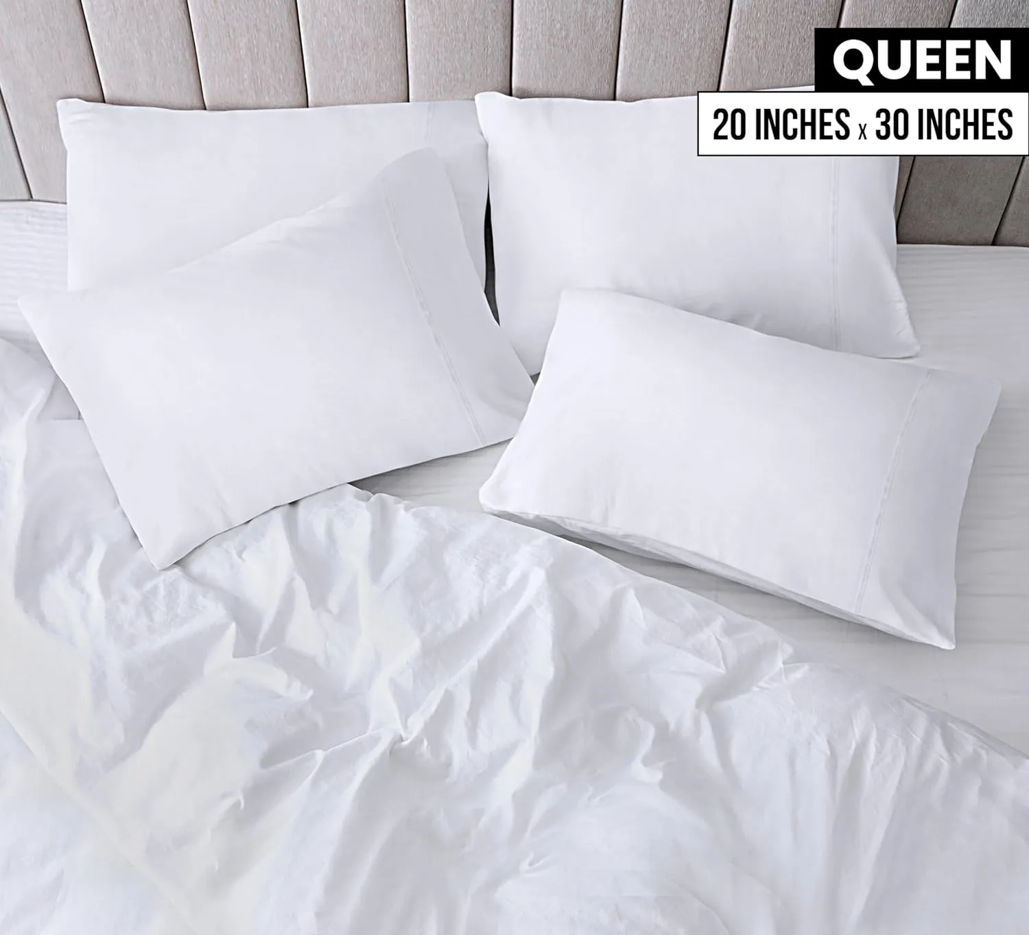Utopia Bedding Queen Pillow Cases - Pack of 12 - Envelope Closure - Soft Brushed Microfiber Fabric - Shrinkage and Fade Resistant Pillow Covers Queen Size 20 X 30 Inches (White)