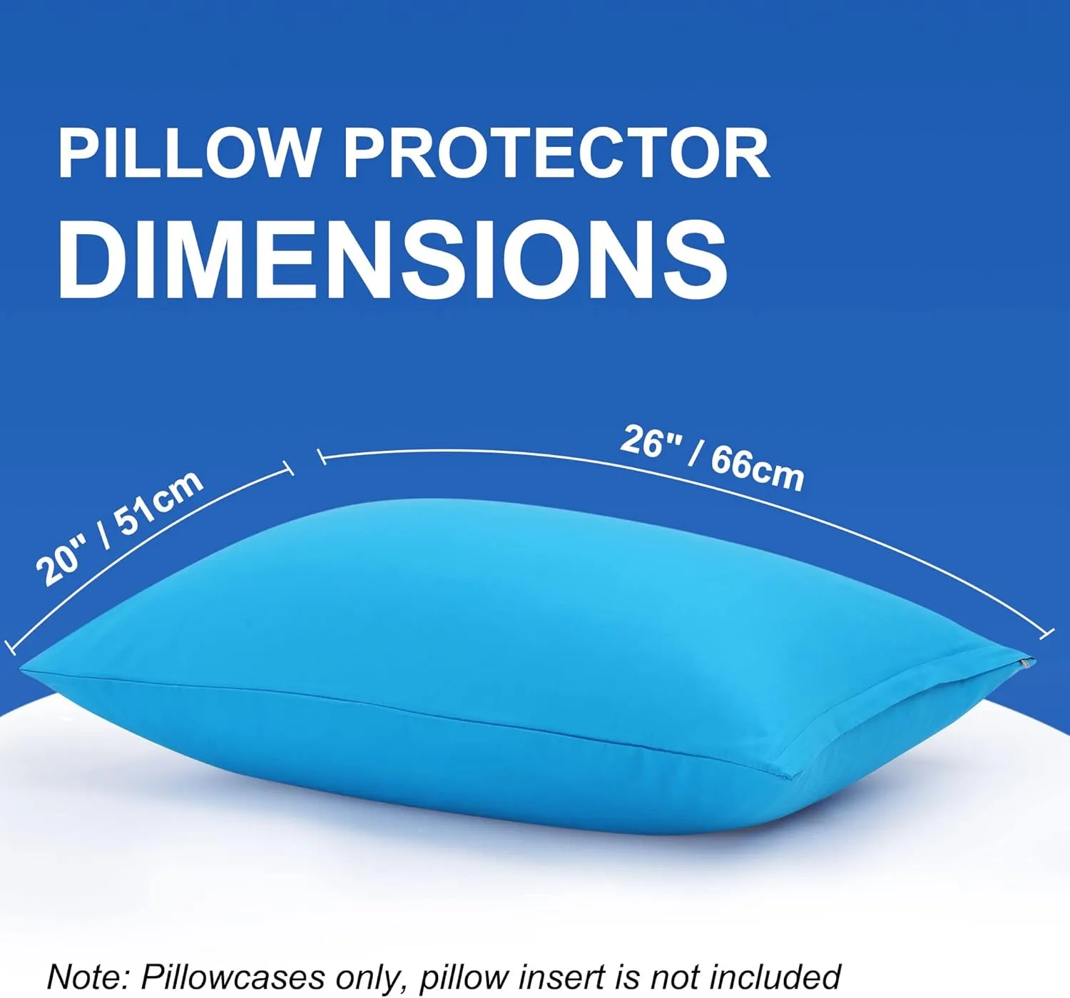 uxcell Pillowcases Weave from 100% Egyptian Cotton, Breathable Soft Pillow Cases with Zipper Closure, 2 Pcs Blue Pillow Covers Standard Size - 20"x26"