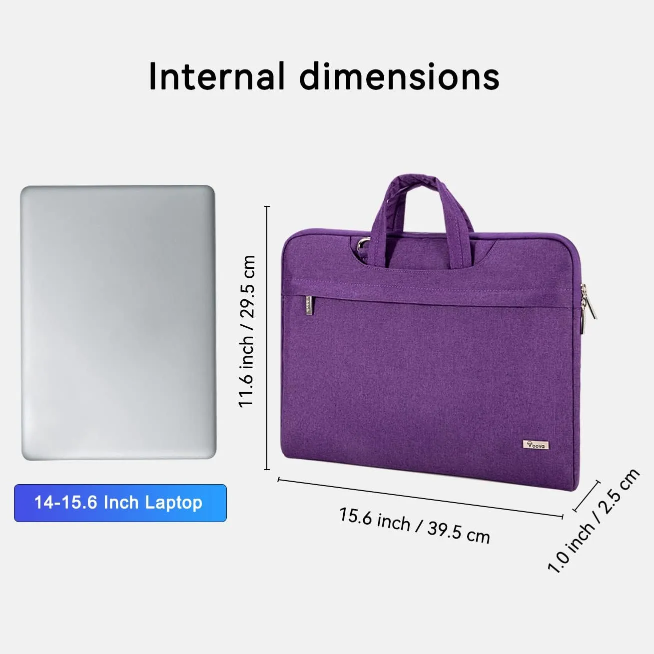 V Voova Laptop Bag Sleeve 14 15 15.6 inch with Shoulder Strap,Slim Computer Carrying Case Cover Compatible with MacBook Pro 16,HP 15.6,Dell Inspiron 15 3000,Acer Chromebook 14,2021 Asus Rog,Purple