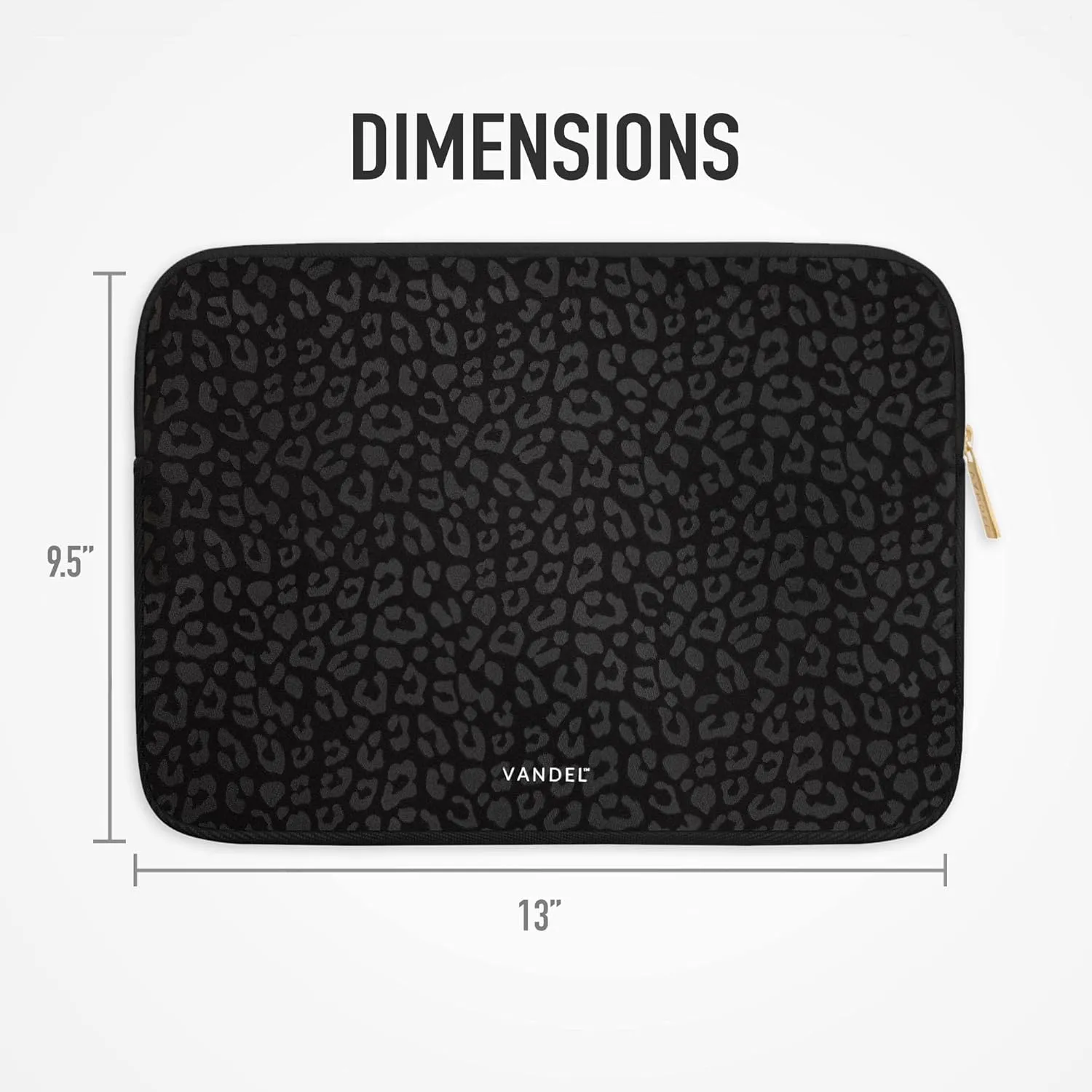 Vandel MacBook Air 13 inch Laptop Sleeve, Fits 13-13.3 inch Laptops: Neoprene MacBook Air & Pro Case, Chromebook, HP Soft Cover | Thin Computer Carrying Bag, Black Leopard Mac (M1 & M2) Pouch