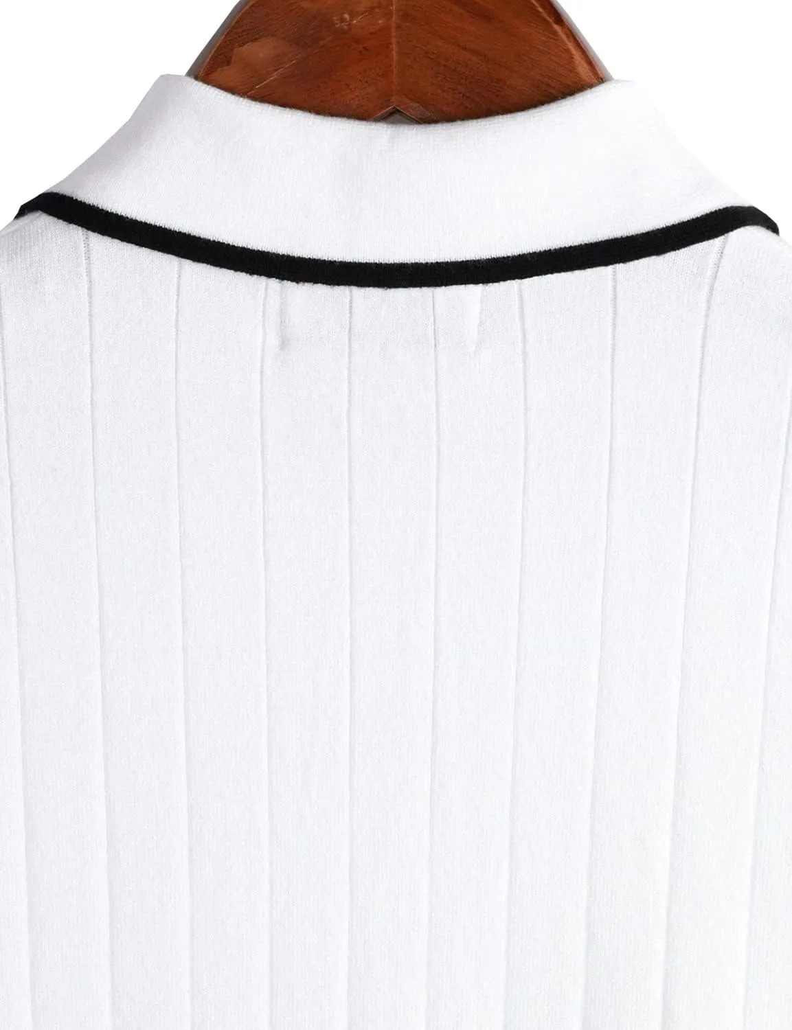 VATPAVE Mens Knit Polo Shirts Casual Short Sleeve Classic Ribbed Golf Shirt
