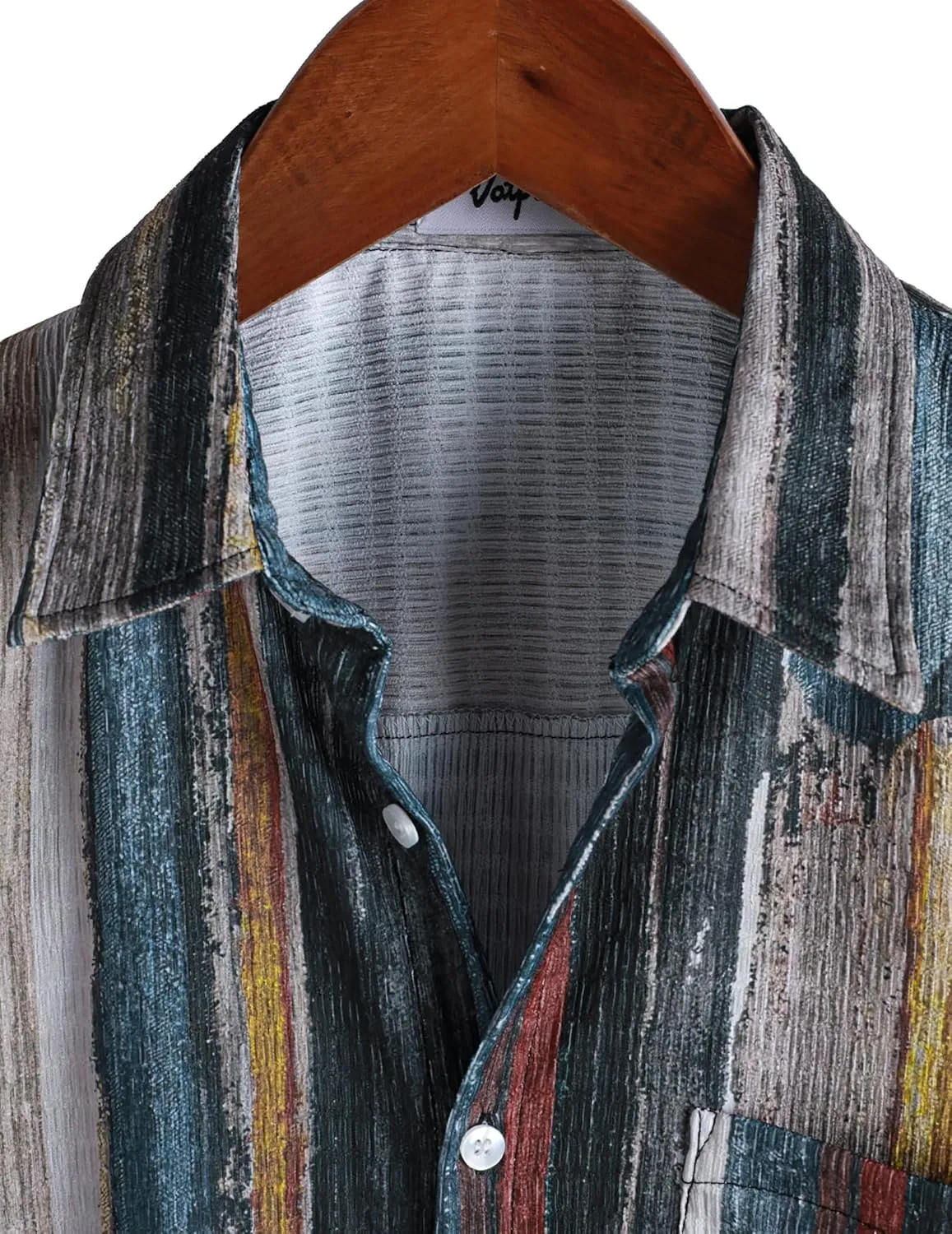VATPAVE Mens Summer Striped Shirts Button Down Short Sleeve Vintage Beach Hawaiian Shirts with Pocket