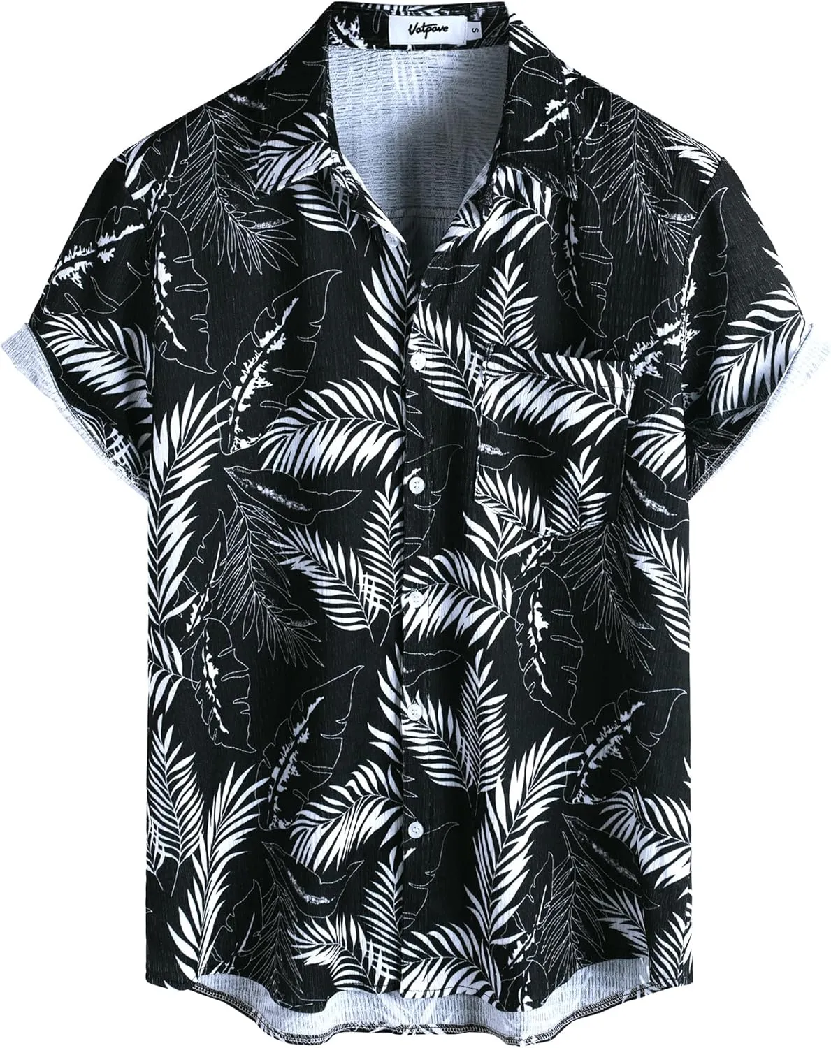VATPAVE Mens Summer Striped Shirts Button Down Short Sleeve Vintage Beach Hawaiian Shirts with Pocket