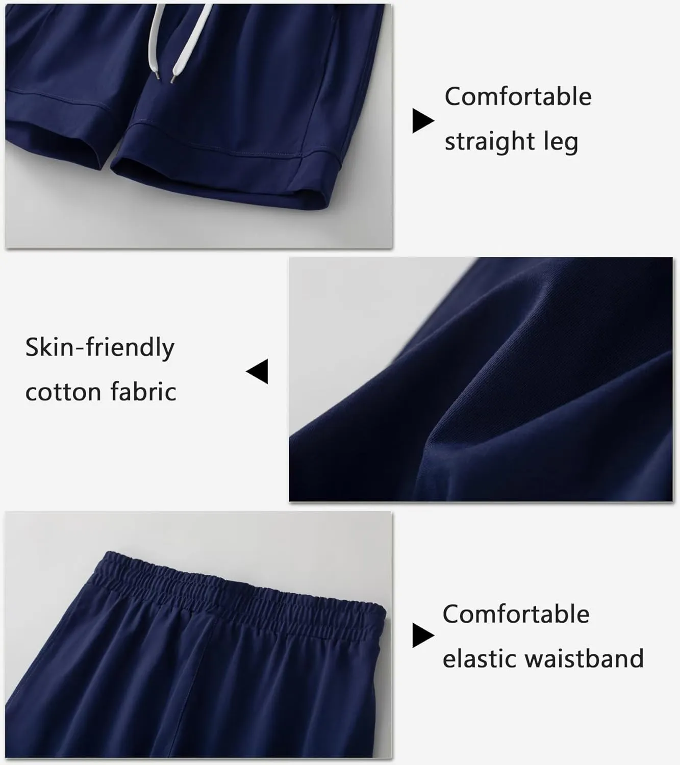 Vcansion Women's Elastic Waist Knee Length Casual Cotton Bermuda Shorts with Drawstring