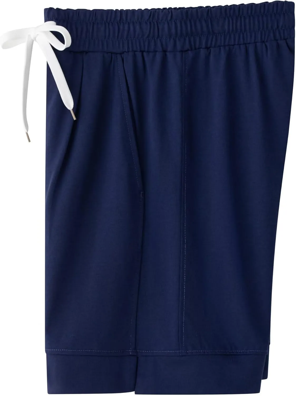 Vcansion Women's Elastic Waist Knee Length Casual Cotton Bermuda Shorts with Drawstring