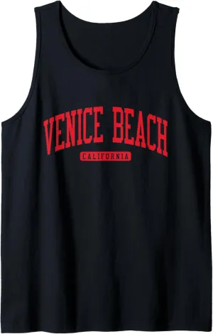 Venice Beach California CA College University Style Red Tank Top