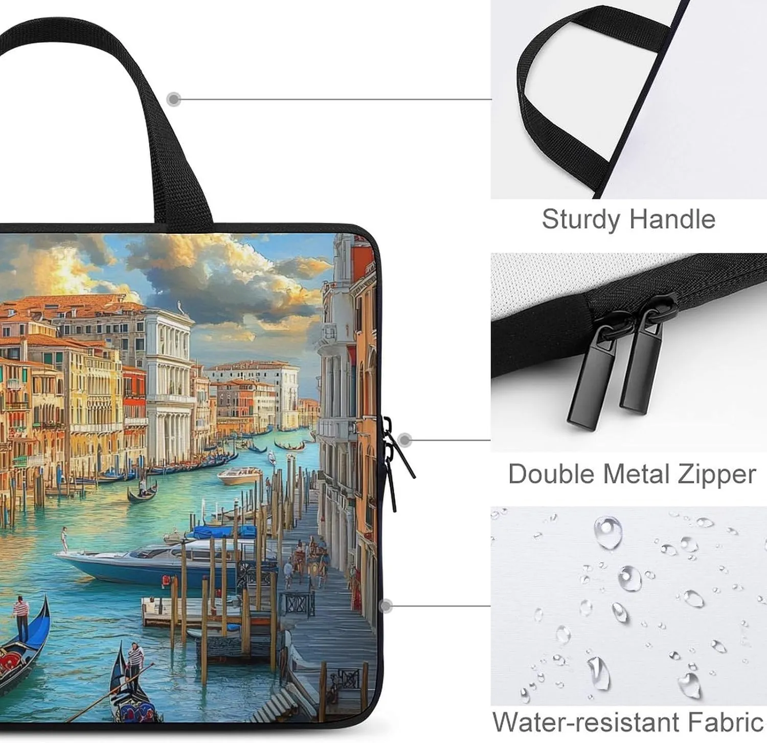 Venice Grand Canal Funny Laptop Bag Sleeve Portable Computer Carrying Case Cover Unisex 17inch