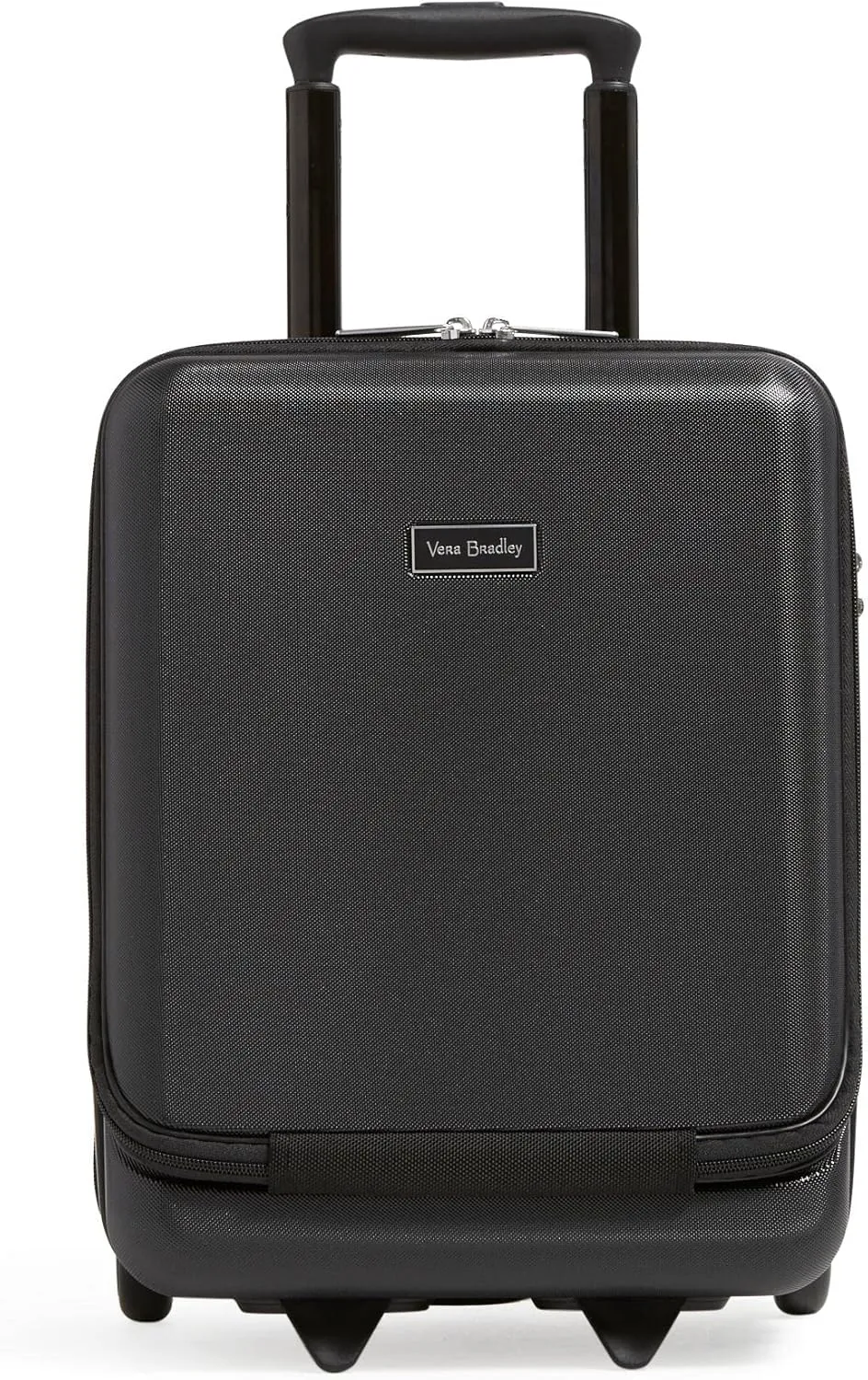 Vera Bradley Women's Hardside Underseat Rolling Suitcase Luggage, Black, One Size