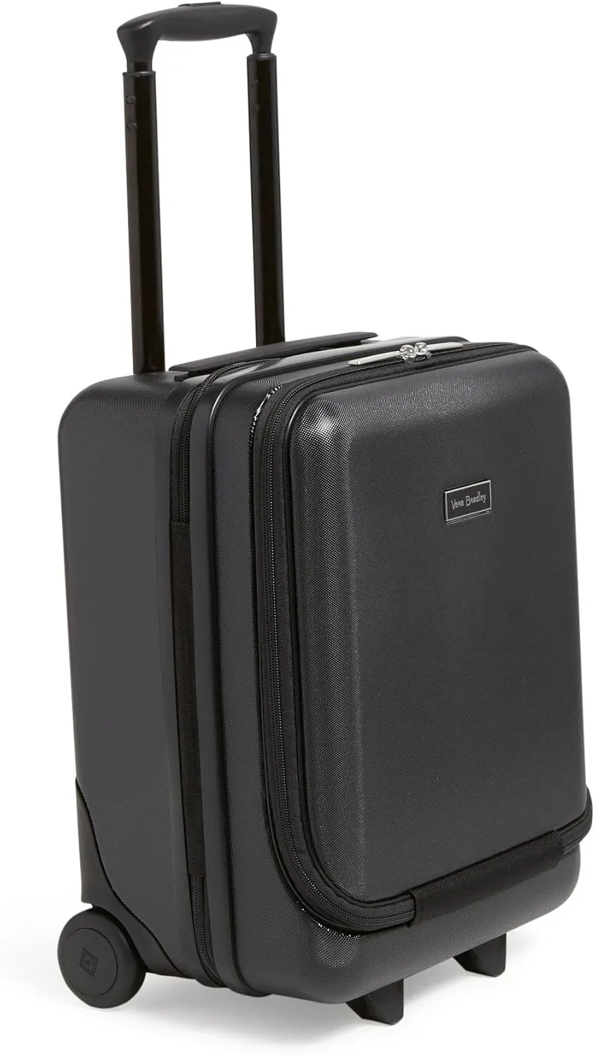Vera Bradley Women's Hardside Underseat Rolling Suitcase Luggage, Black, One Size
