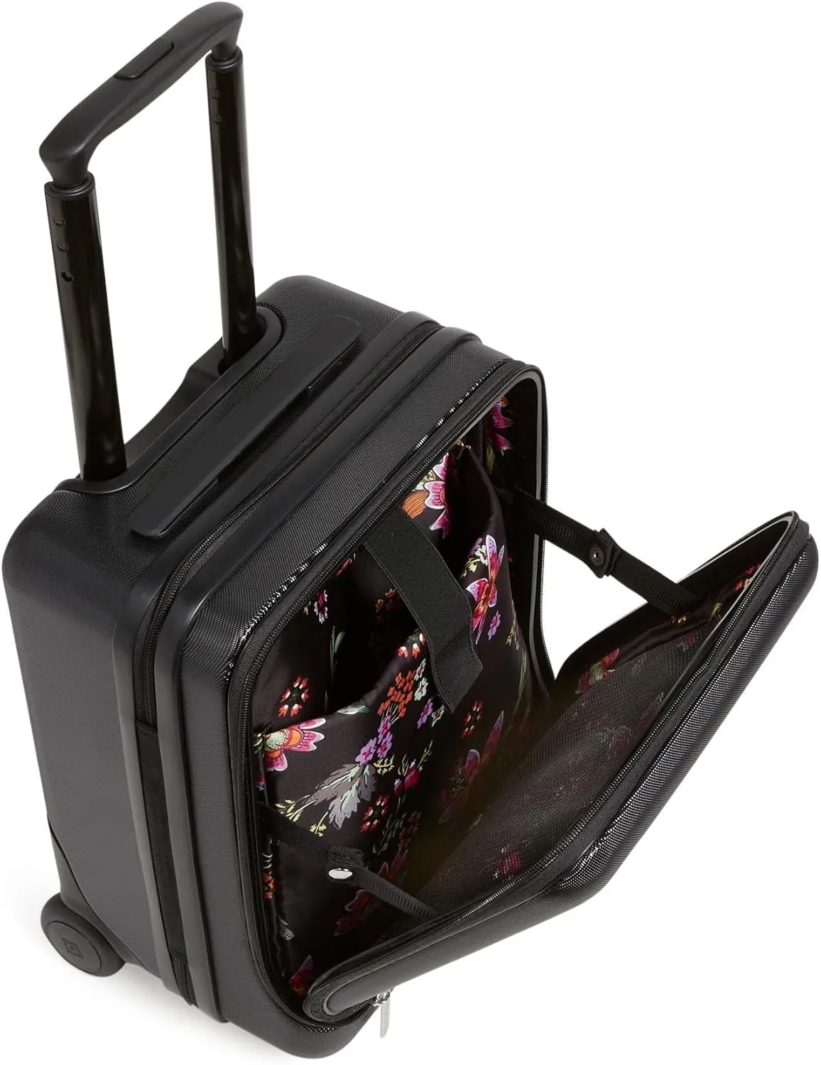 Vera Bradley Women's Hardside Underseat Rolling Suitcase Luggage, Black, One Size