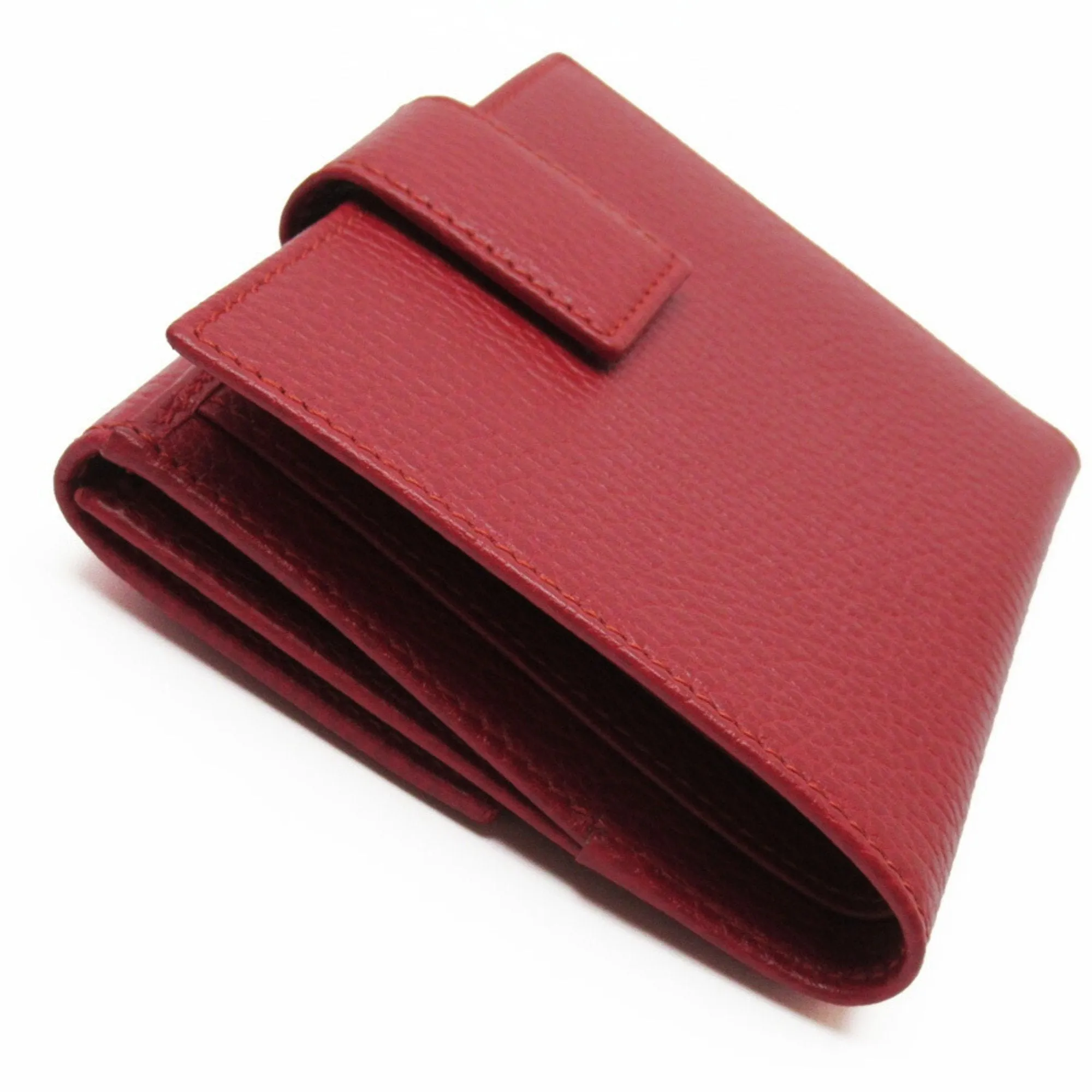 Vibrant double G gold bi-fold leather red Gucci wallet Summer special 456122