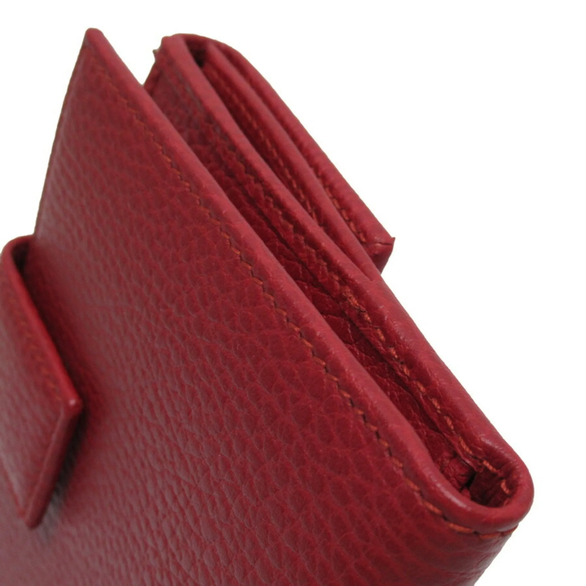 Vibrant double G gold bi-fold leather red Gucci wallet Summer special 456122