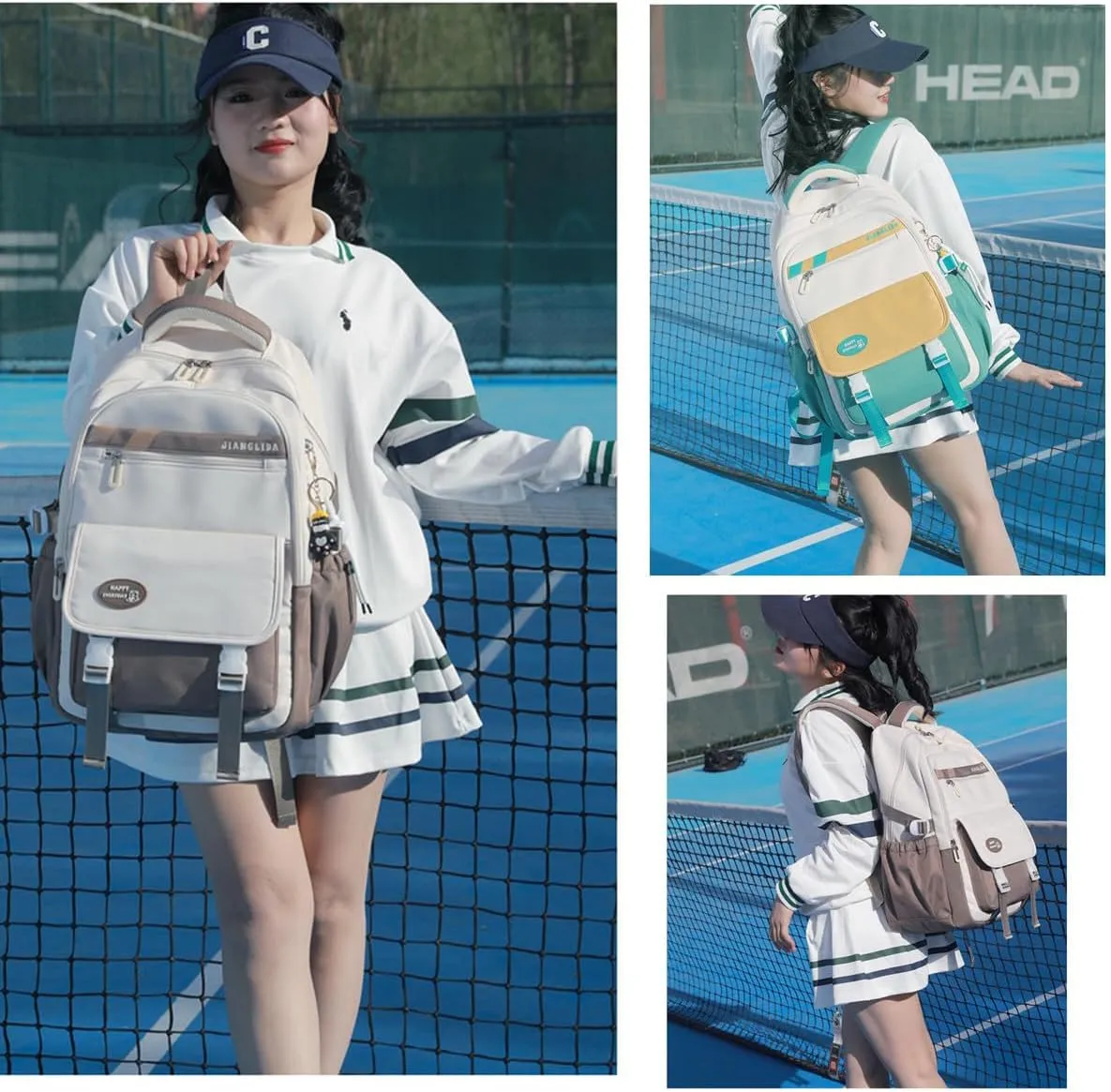 VIDOSCLA Kids Girls Backpack for School 3Pcs Students Bookbag Set Teen Boys Backpack with Lunch Box