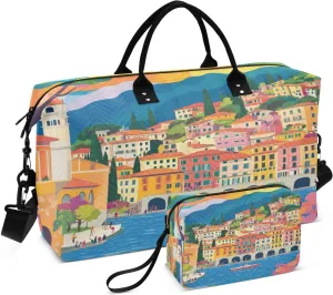 Village Cypress Boat Sports Gym Bag for Women Men Travel Duffel Bag Weekend Overnight Carry on Bag with Toiletry Bag Workout Dance Bag for Swimming Yoga Plane