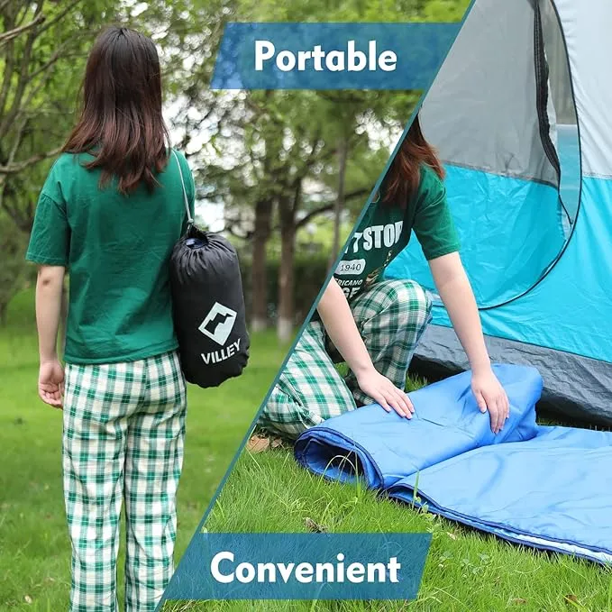 VILLEY Picnic Blanket, 3-Layer Camping Blanket 52"x75", Machine Washable, Water Repellent and Sandproof, Packable and Portable for Camping, Travel, Park, Beach and Indoor Use