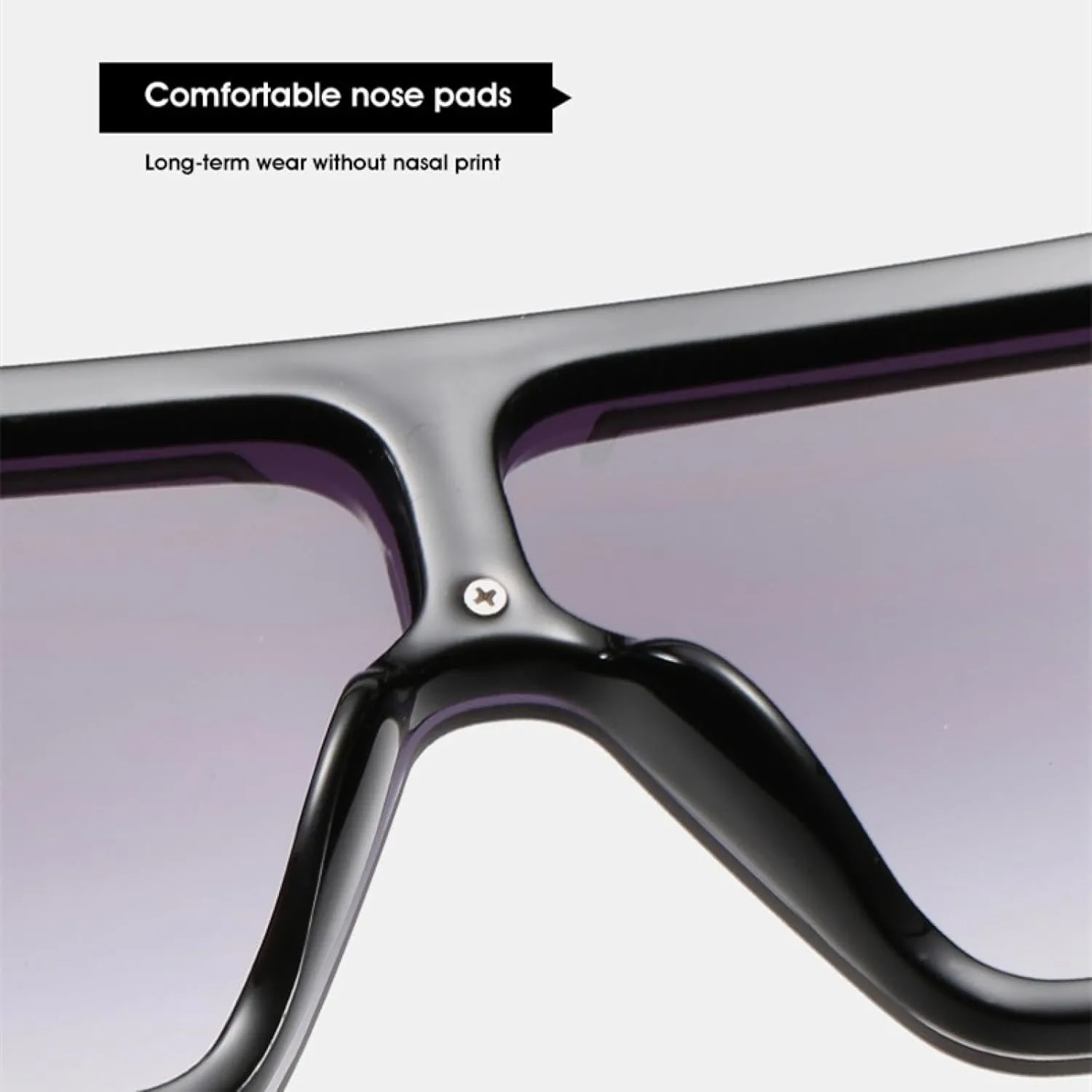 Vintage One Piece Sunglasses Woman Man Fashion Luxury Big Frame Eyeglasses Summer Traveling Uv400