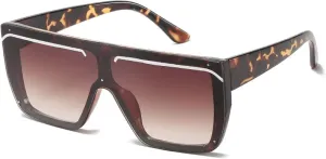 Vintage One Piece Sunglasses Woman Man Fashion Luxury Big Frame Eyeglasses Summer Traveling Uv400
