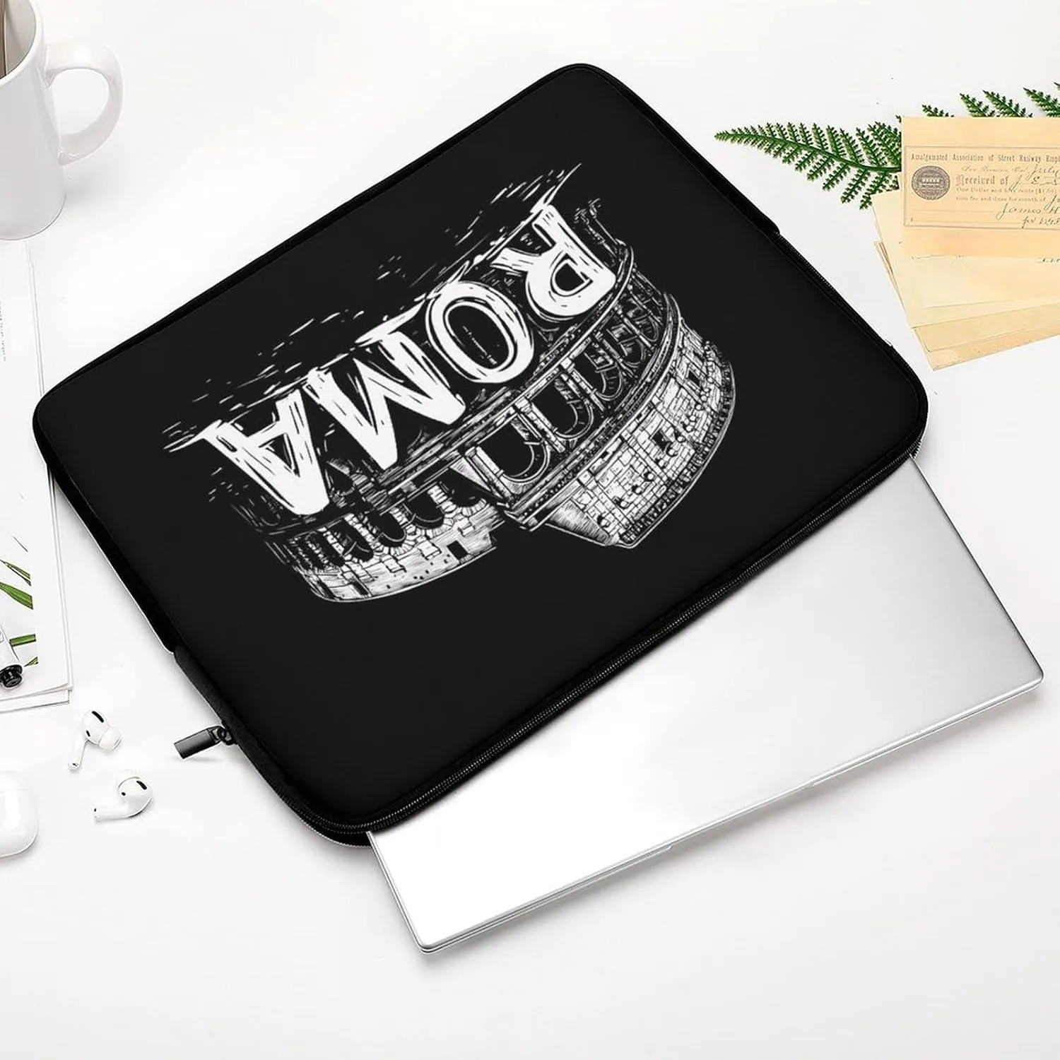 Vintage Roman Architecture Casual Laptop Bag Sleeve Cover Computer Carrying Case for Office Travel 15inch