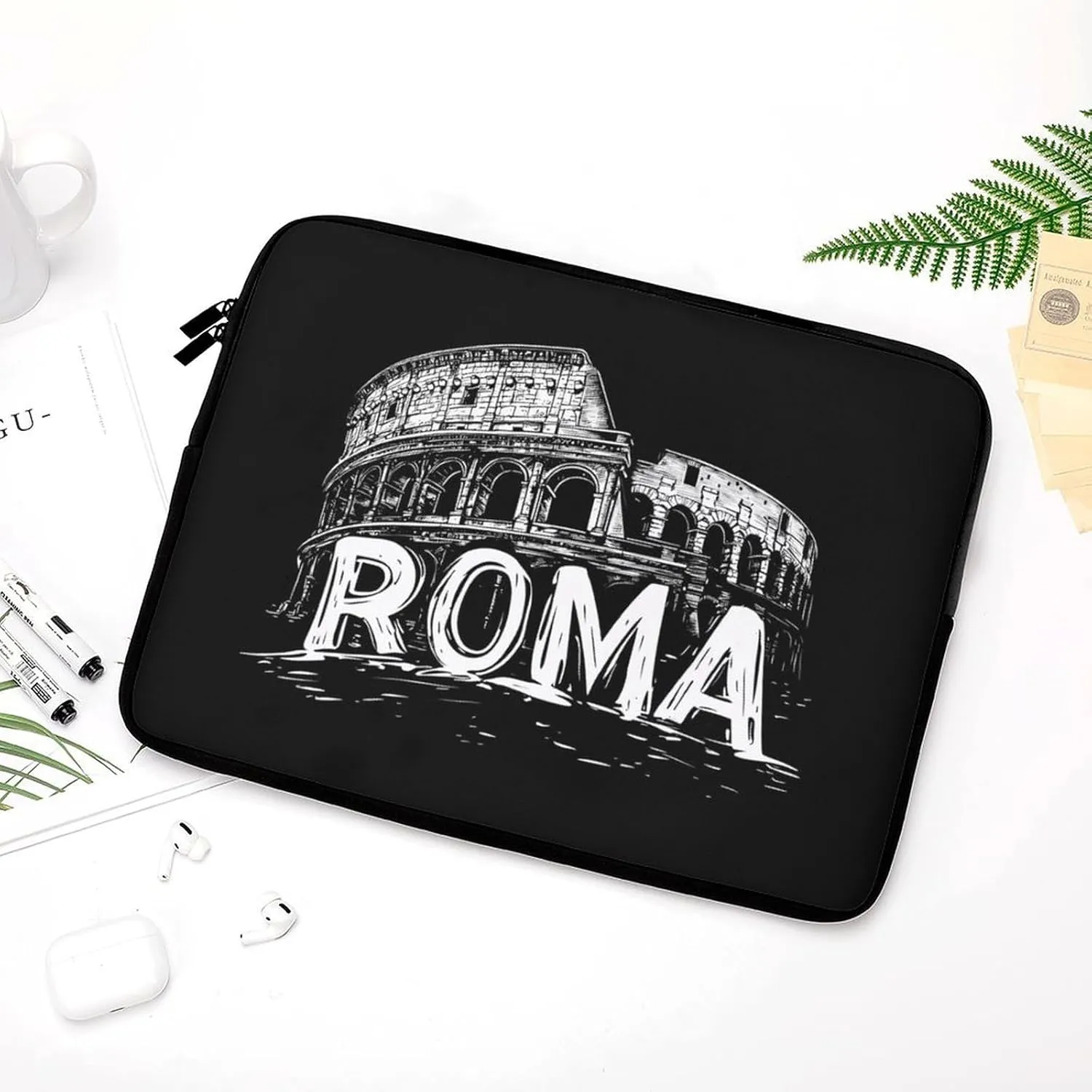 Vintage Roman Architecture Casual Laptop Bag Sleeve Cover Computer Carrying Case for Office Travel 15inch