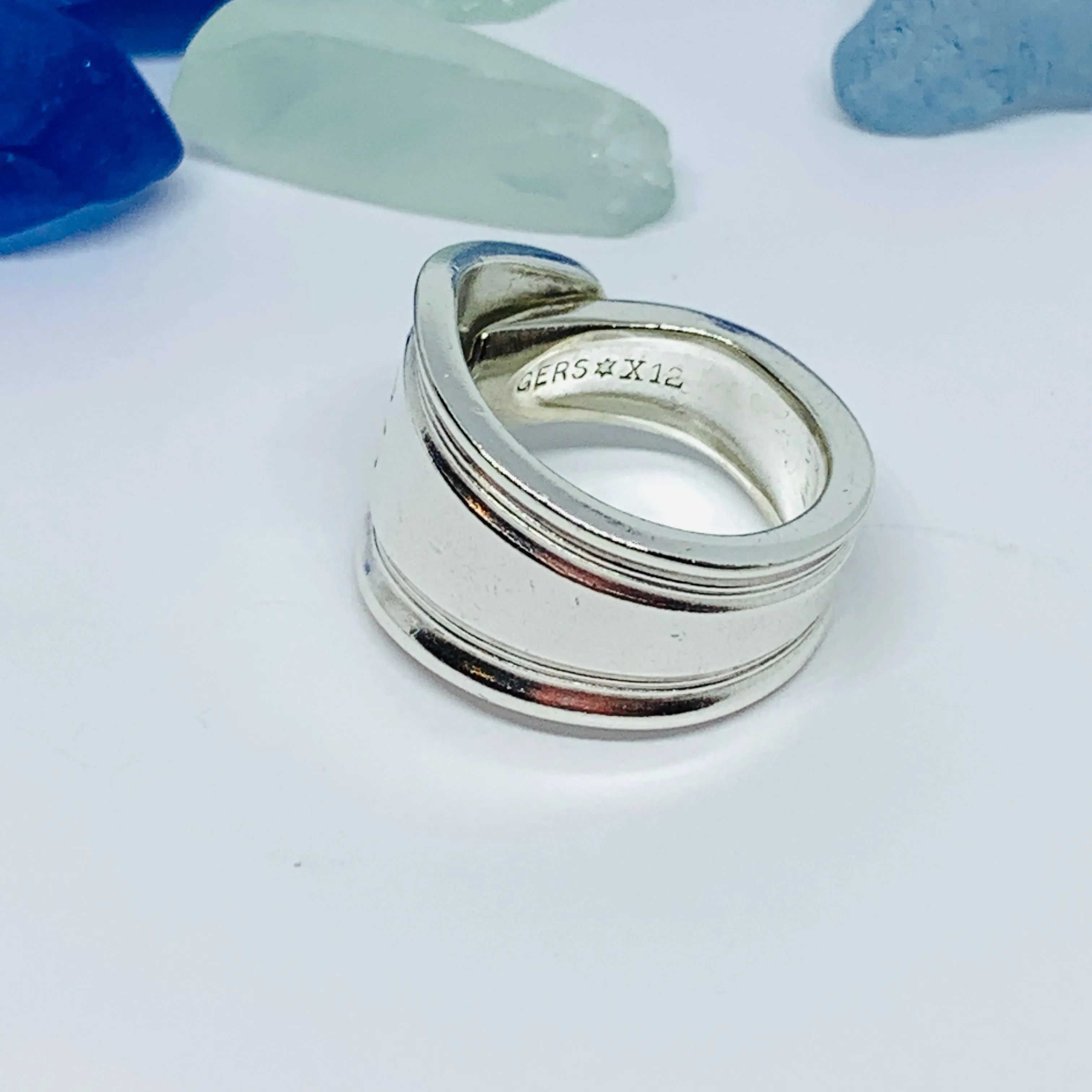 Vintage Spoon Ring with Hand Stamped Flourish