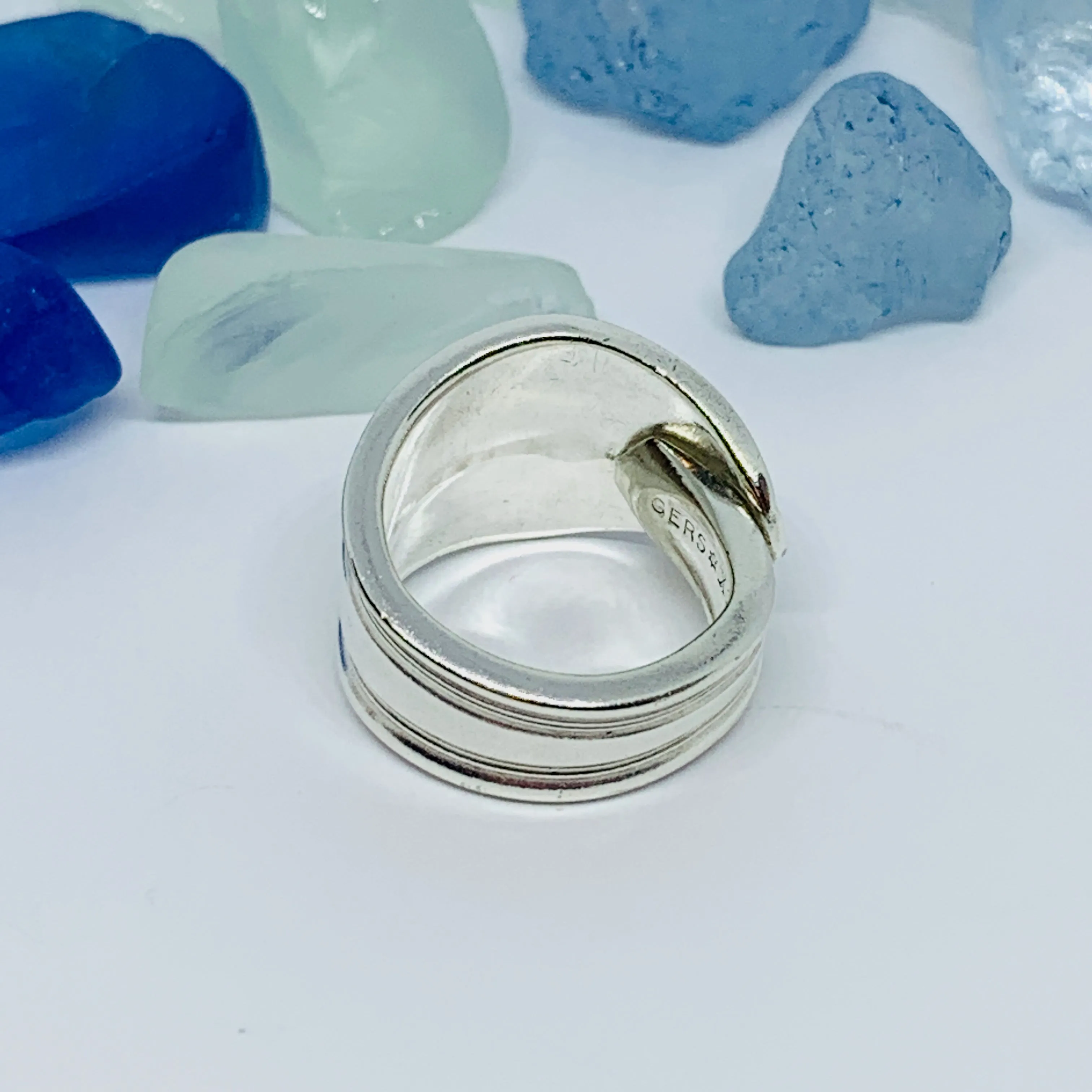 Vintage Spoon Ring with Hand Stamped Flourish