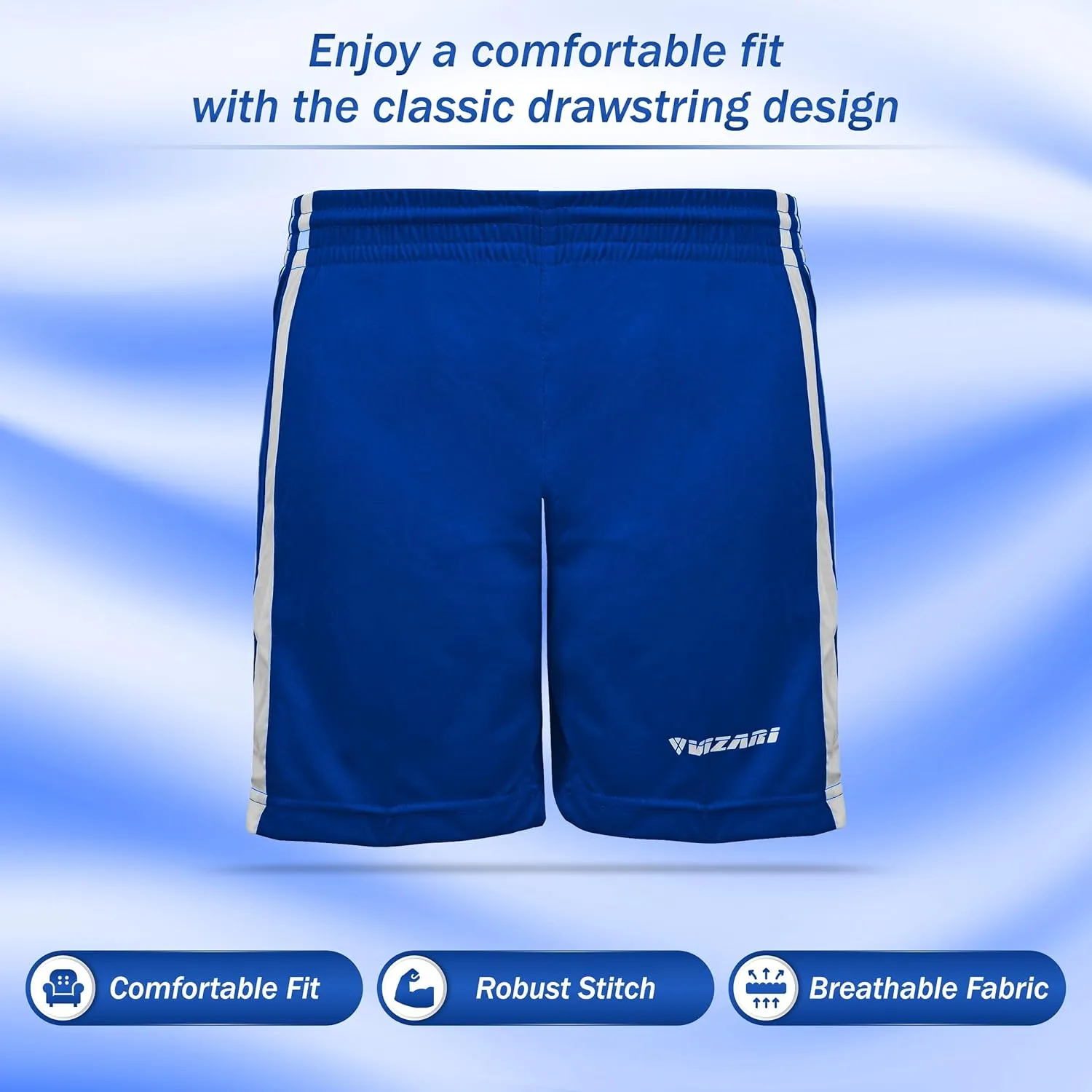 Vizari Athletic Shorts for Youth | Breathable Polyester Perfect for Soccer, Gym, Running, and Sports Play