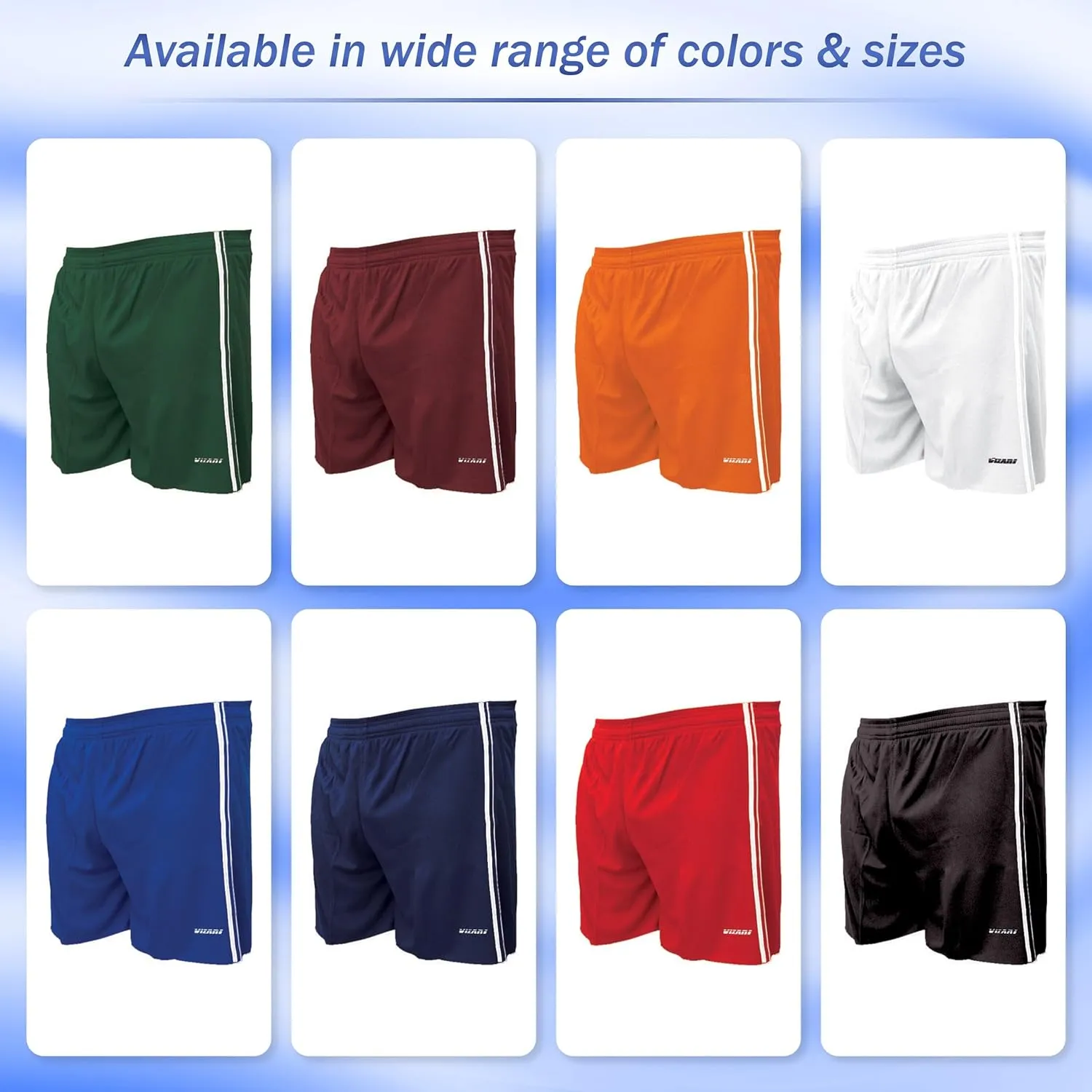Vizari Athletic Shorts for Youth | Breathable Polyester Perfect for Soccer, Gym, Running, and Sports Play
