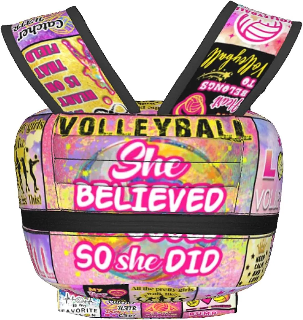 Volleyball Backpack School Bookbags 16 Inch Volleyball School Backpacks Ball Bookbag Travel Backpack Sport Daypack for Kids Girls Boys Adult Gifts