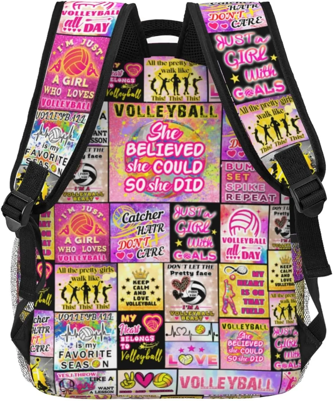 Volleyball Backpack School Bookbags 16 Inch Volleyball School Backpacks Ball Bookbag Travel Backpack Sport Daypack for Kids Girls Boys Adult Gifts