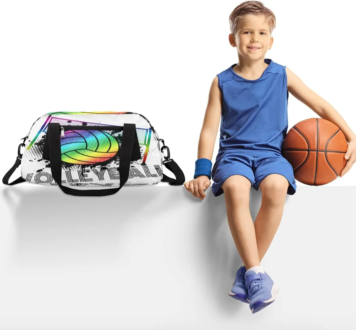 Volleyball Sport Ball Gym Duffle Bag for Kids,Sports Bag for Teens Boys & Girls Small Waterproof Overnight Weekender Carry School Practice Travel Bag