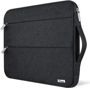 Voova 13 13.6 Inch Laptop Sleeve Case Compatible with MacBook Air/MacBook Pro 13 M2/M1,13.5 Surface Laptop 5/4, Surface Pro X / 9/8, iPad Pro 12.9, Waterproof Computer Bag Cover with Handle, Black