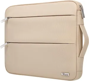 Voova 14 15 Inch Laptop Sleeve Case, Waterproof Computer Bag Cover Compatible with Macbook Pro 14 M3/M2/M1, Macbook Air 15 M2 / Macbook Pro 15,15 Surface Laptop 5/4,14 HP Stream Dell Acer Asus,Apricot