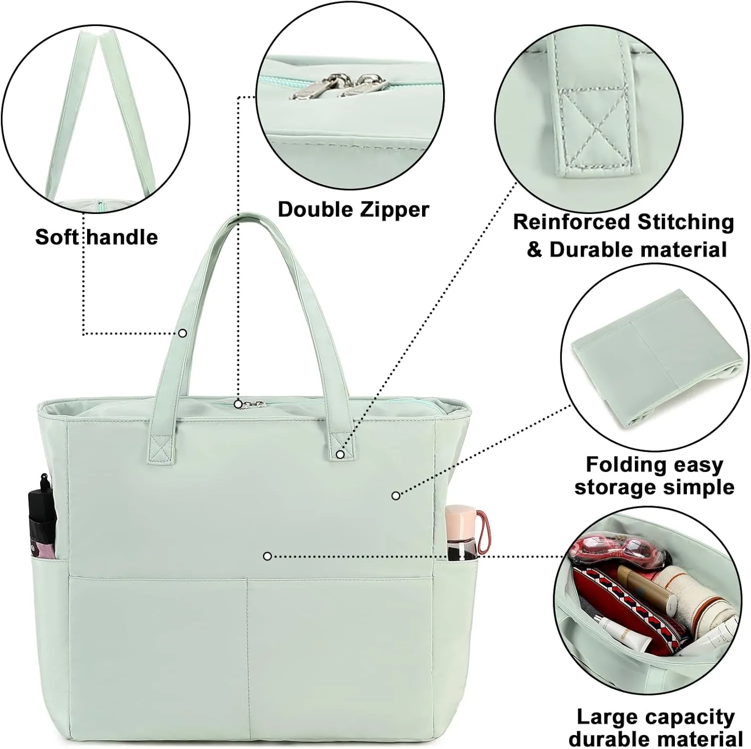 Waterproof Beach Tote Pool Bags for Women Ladies Extra Large Gym Tote Carry On Bag With Wet Compartment for Weekender Travel