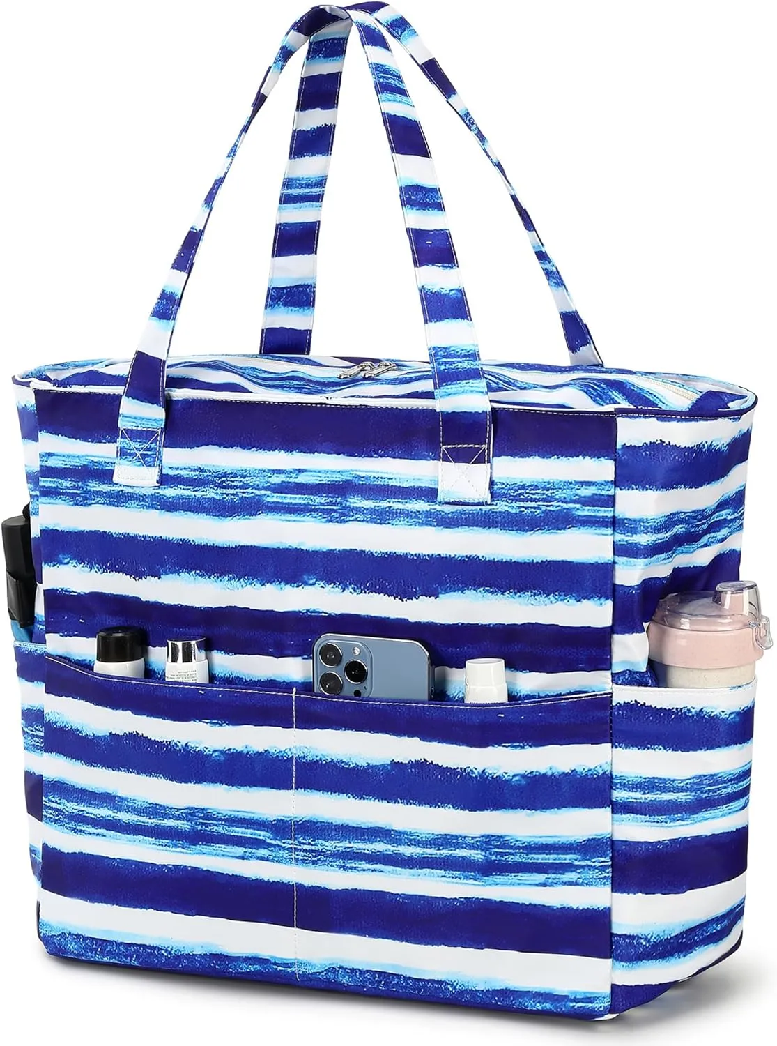 Waterproof Beach Tote Pool Bags for Women Ladies Extra Large Gym Tote Carry On Bag With Wet Compartment for Weekender Travel