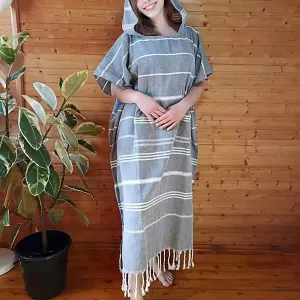 Wearable Turkish Beach Towel Sand proof 100% Cotton Large Surf Poncho Robe