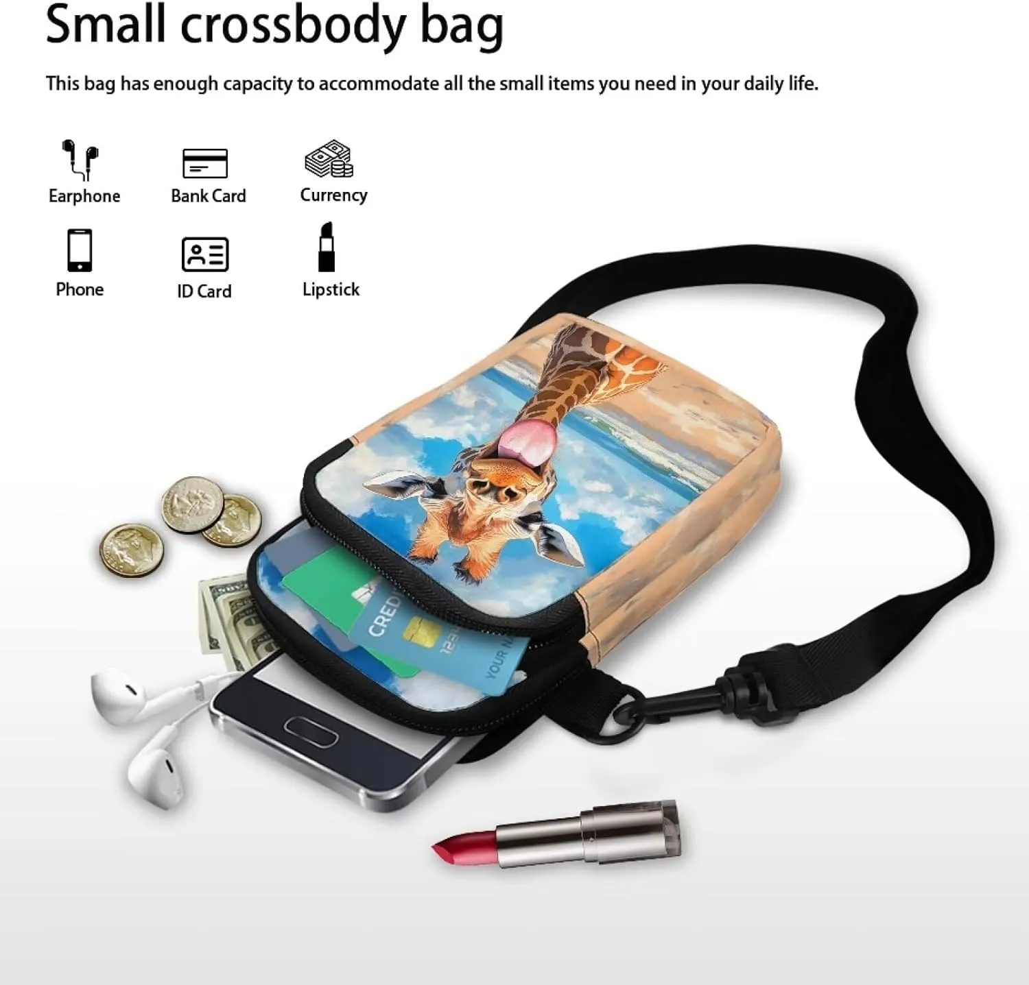 WELLFLYHOM Small Crossbody Bag for Women Phone Purse Messenger Pouch Mini Shoulder Handbag