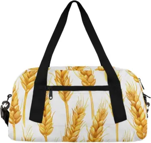 Wheat Ears Gym Bag Autumn Golden Ears Gym Bag Wet/Dry Bag With Extra Drawstring Backpack For Travelling To The Gym