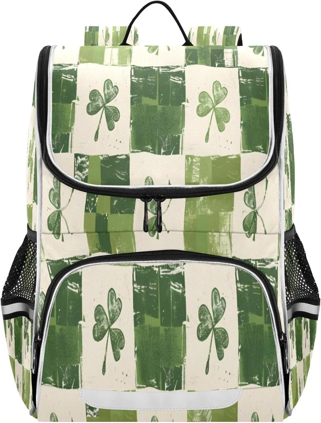 Wide Open Laptop Backpack for Women&Men Four Leaf Clover Shoulder Bag School Bookbag Casual Daypack