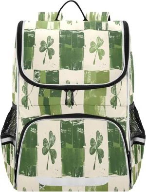 Wide Open Laptop Backpack for Women&Men Four Leaf Clover Shoulder Bag School Bookbag Casual Daypack