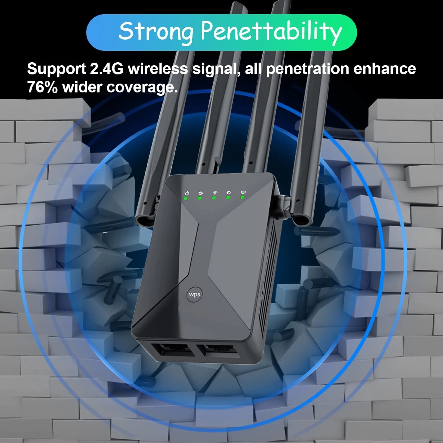 WiFi Extender Signal Booster for Home: Internet Repeater Long Range Covers Up to 50  Devices and 9998 Sq.ft