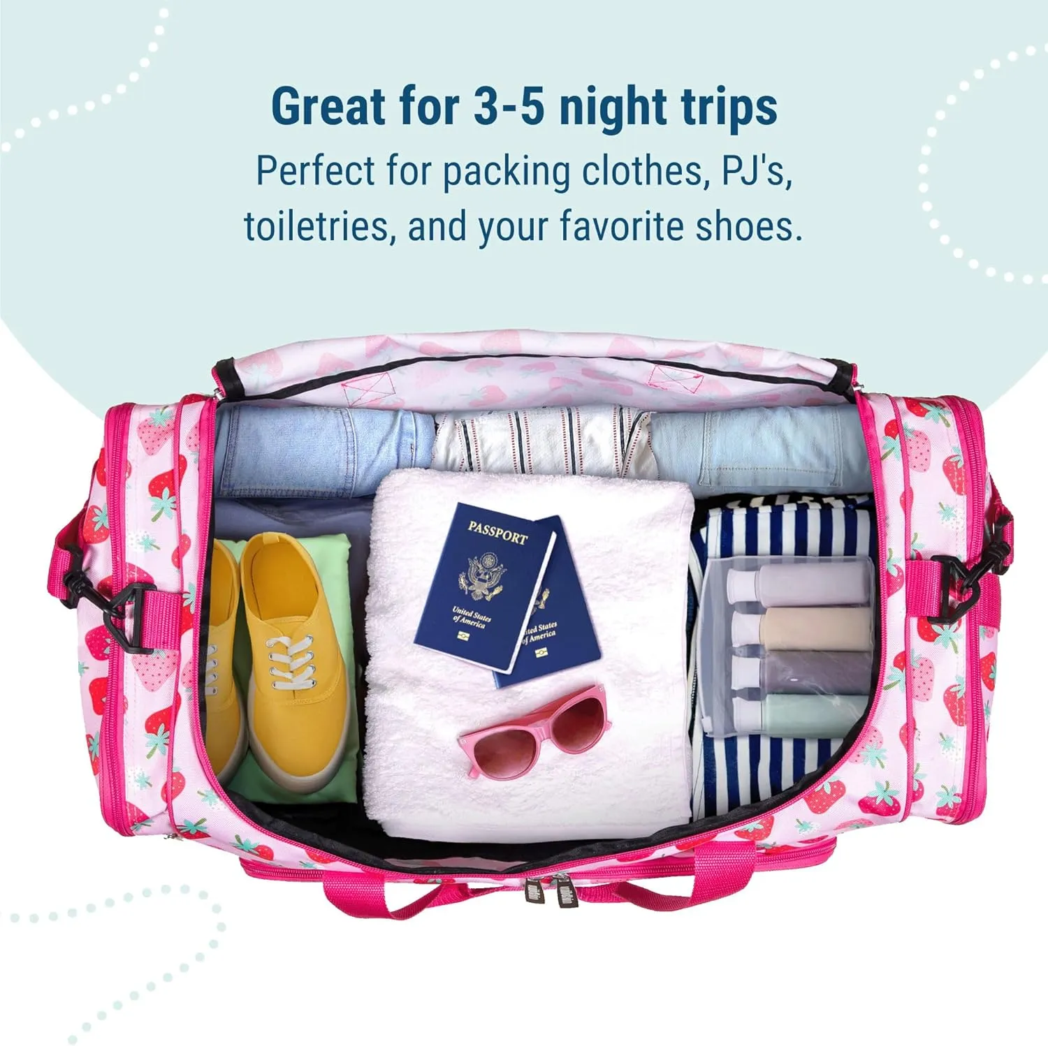 Wildkin Kids Weekender Duffel Bag – Carry-On Size for School, Travel, & Sleepovers